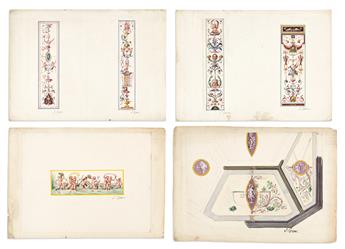 (RENAISSANCE GROTESQUE.) J. Green. Large collection of intricate 19th-century sketches of early Italian fresco ornament.